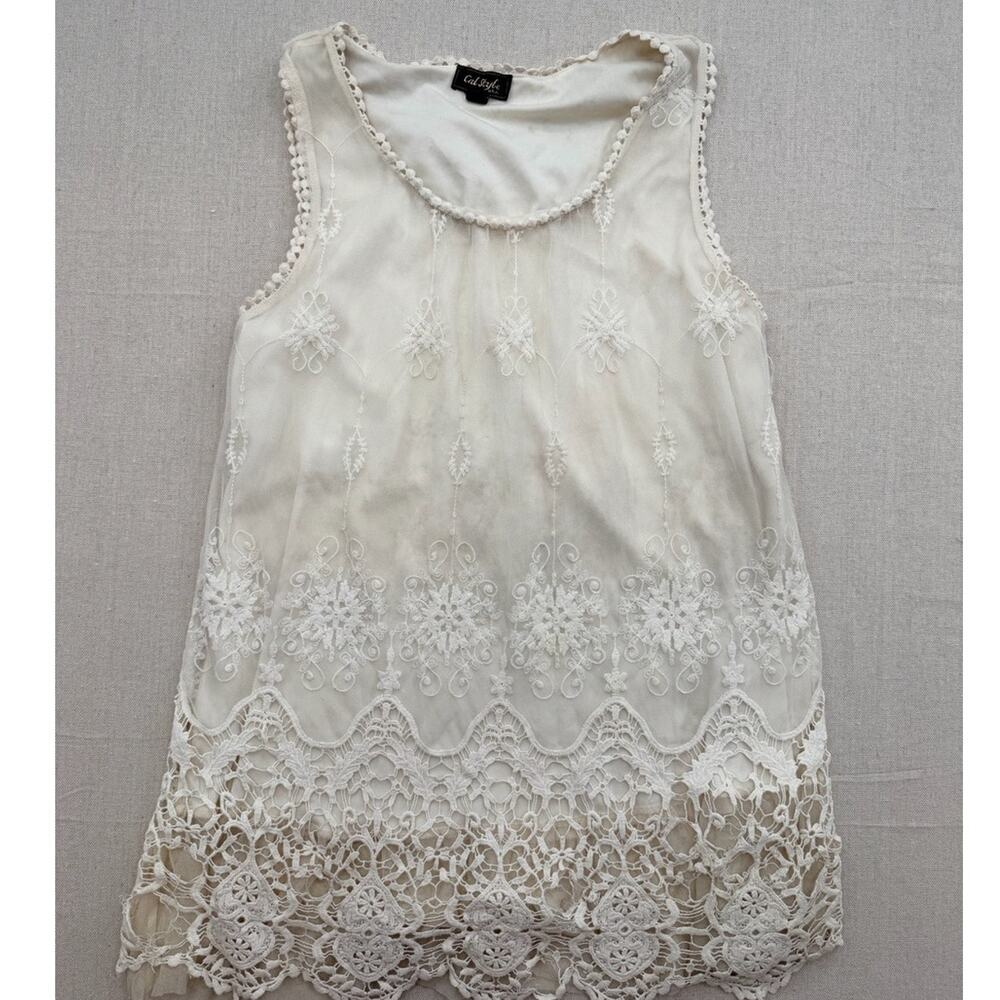 Cal Style White Tank Top - Women's Medium